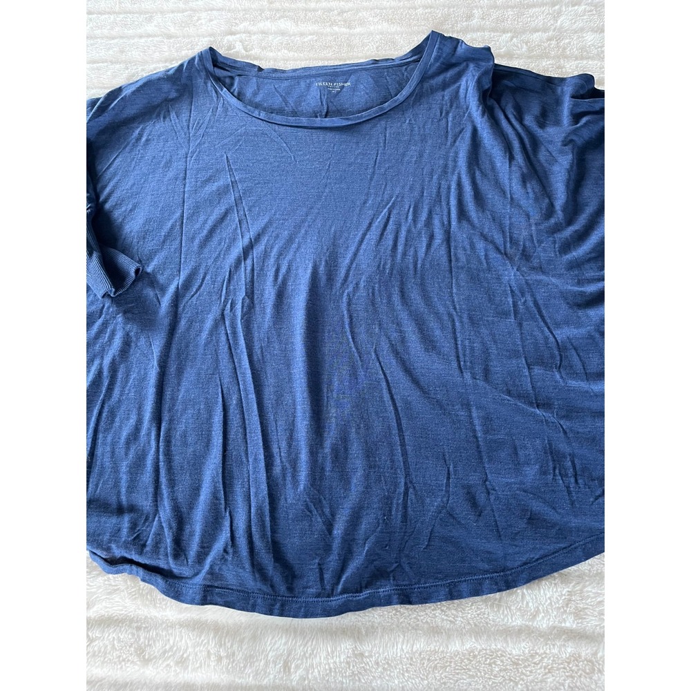 Eileen Fisher Navy Short Sleeve T Petite Small - Picture 1 of 5